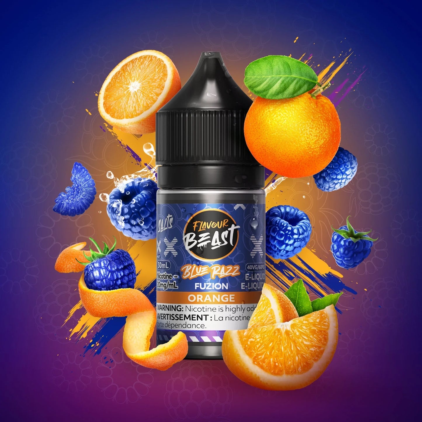 Flavour beast E liquid 20mg 30ml blue razz fuzion orange*