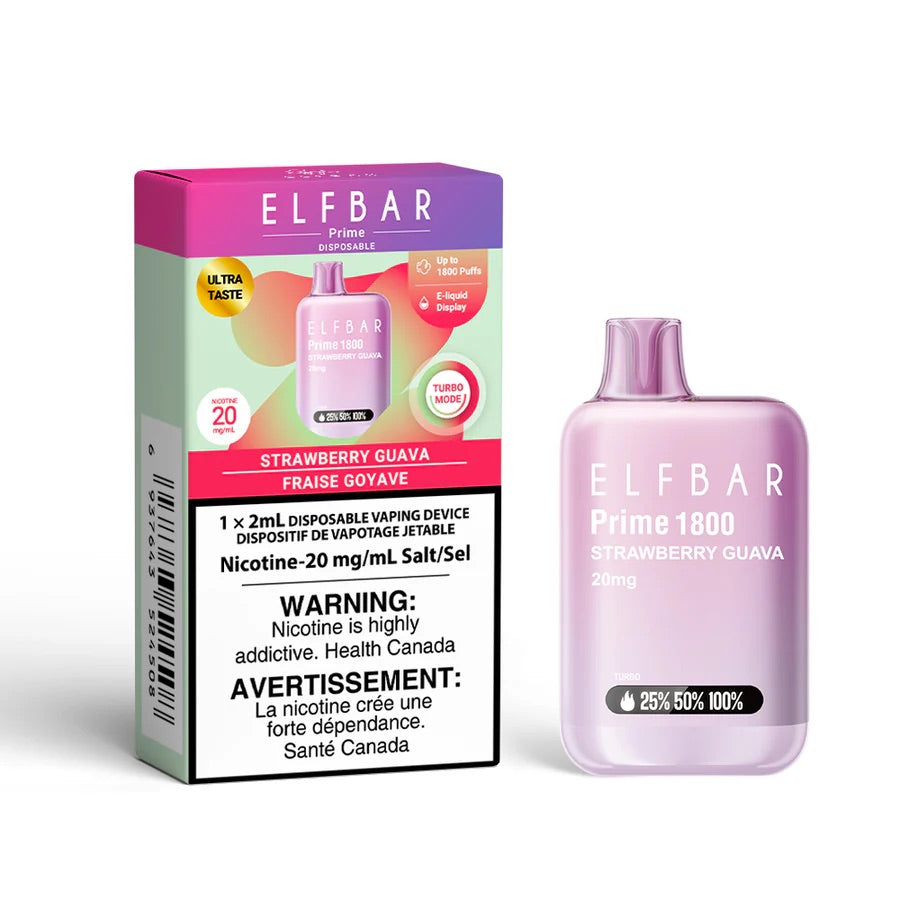 Elfbar prime 1800 Strawberry Guava (provincial tax)