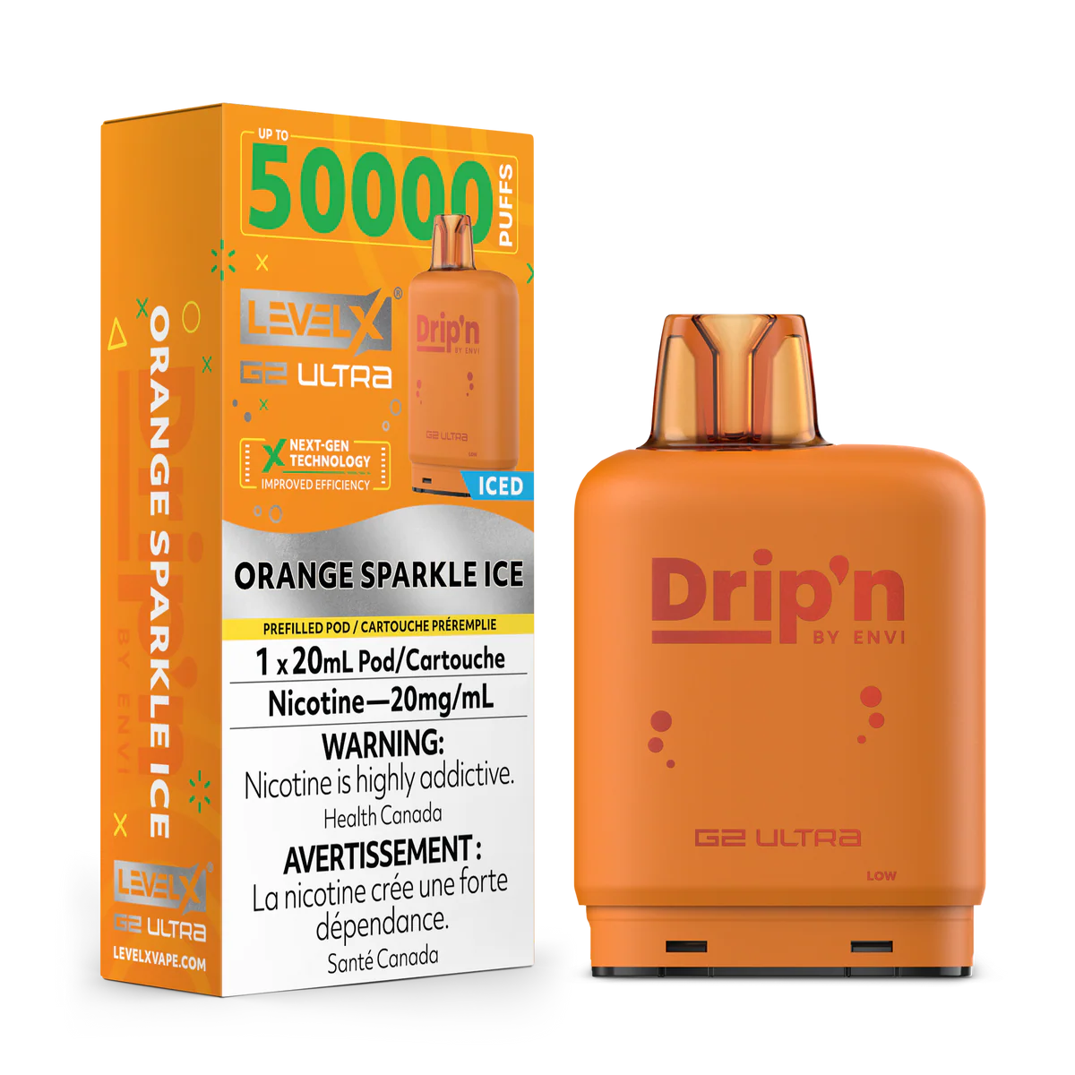 Level X 50k Pods Orange Sparkle ice*