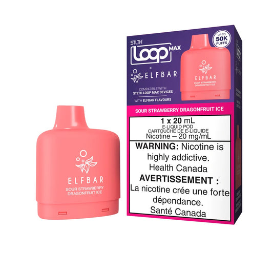 STLTH Loop Max X Elfbar Pod 50k Sour Strawberry Dragonfruit Ice (provincial tax)