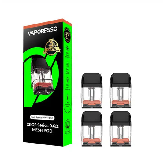Vaporesso XROS pods (4 pack) 0.6 OHM Corex 3.0 (3ml)