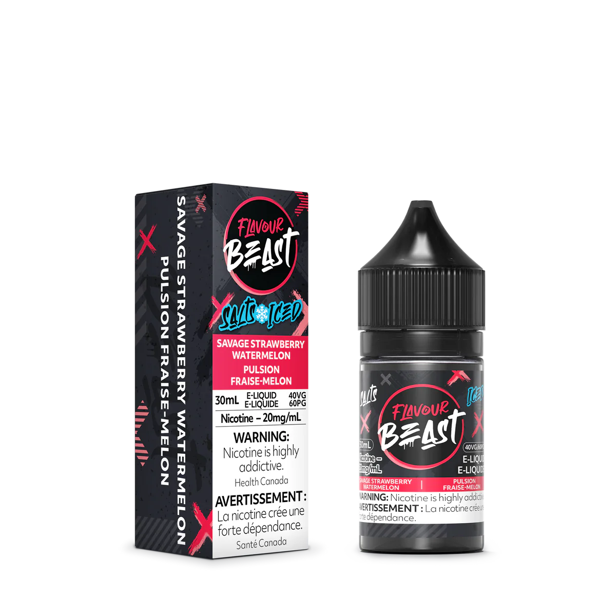 Flavour beast E liquid 20mg 30ml Savage Strawberry Watermelon*