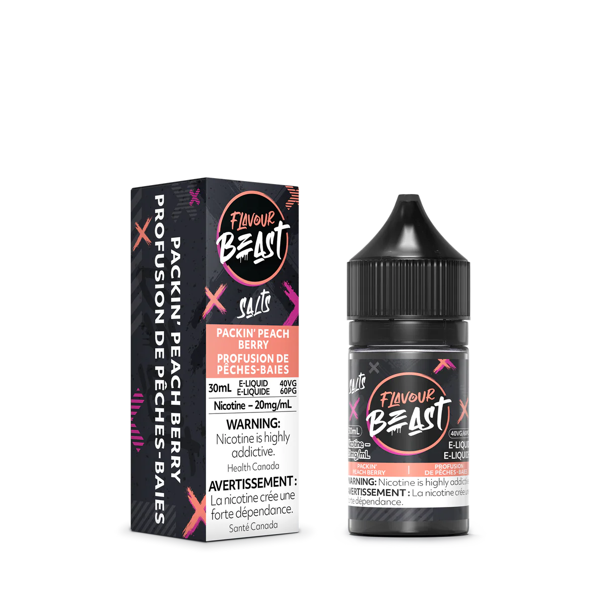 Flavour beast E liquid 20mg 30ml Packin’ Peach Berry*