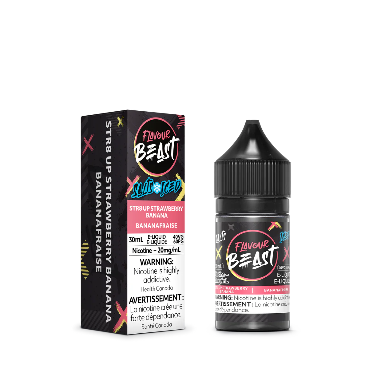 Flavour beast E liquid 20mg 30ml Str8 Strawberry Banana*